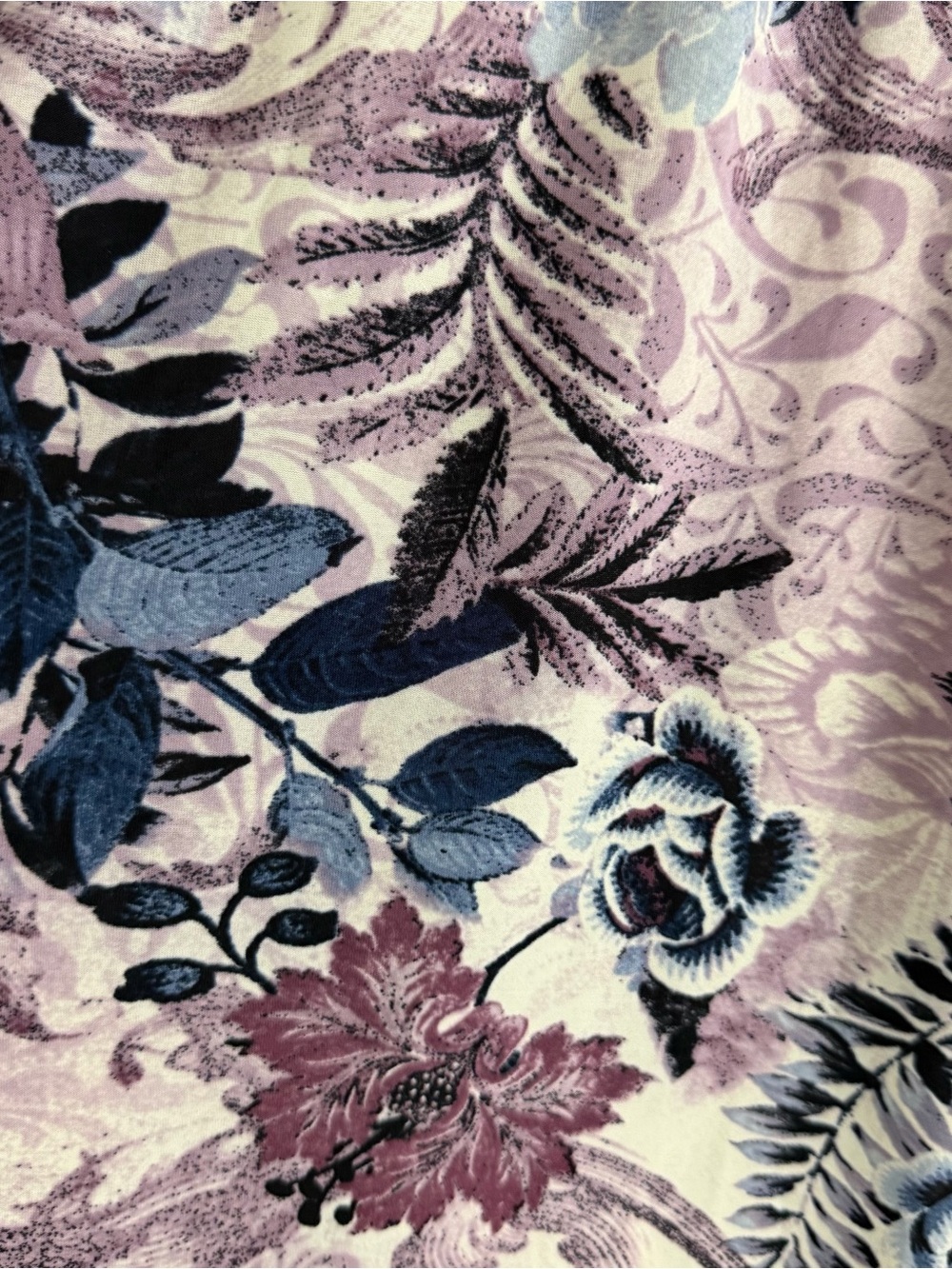Cocomo Womens 3/4 Sleeve Floral Top Size 3X Purple Blue Office Career Stretch - Picture 4 of 8
